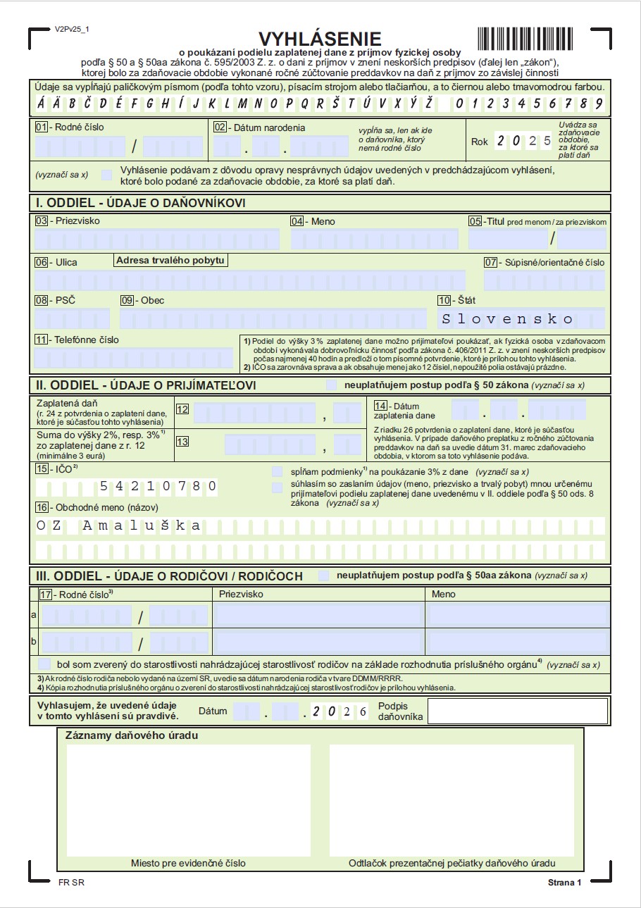 Otvoriť Vyhlásenie